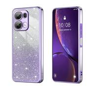 BEEJTUNY Custodia per Oppo Reno13 PRO 5G/Reno 13 PRO 5G, Cover Protettiva Trasparente con Glitter Sfumati, Guscio Paraurti Morbido e Bello, Elegante Cover Antiurto. Viola
