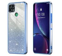 BEEJTUNY Custodia per Realme C21Y / C25Y, Cover Protettiva Trasparente con Glitter Sfumati, Guscio Paraurti Morbido e Bello, Elegante Cover Antiurto. Blu