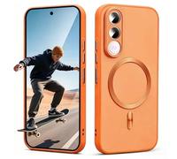 BEEJTUNY Custodia Per Vivo V70 FE 5g, Cover Con Anello Metallico Integrato Compatibile Con Accessori Magnetici, Supporta Ricarica Wireless.Arancione