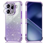 BEEJTUNY Custodia per Xiaomi Redmi 9C NFC/Redmi 9C/Poco C31, Cover Trasparente con Glitter Sfumati, Guscio Antiurto Protettiva Cover con Protezione Delle Lenti. Viola