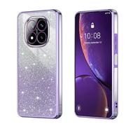 BEEJTUNY Custodia per Xiaomi Redmi Note 14 PRO+ Plus 5G, Cover Protettiva Trasparente con Glitter Sfumati, Guscio Paraurti Morbido e Bello, Elegante Cover Antiurto. Viola