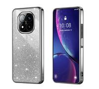 BEEJTUNY Custodia per Xiaomi Redmi Note 14 PRO+ Plus 5G, Cover Protettiva Trasparente con Glitter Sfumati, Guscio Paraurti Morbido e Bello, Elegante Cover Antiurto. Nero