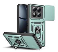 BEEJTUNY Custodia per Xiaomi Redmi Note 15 Pro+ Plus/Poco M8 Pro con Anello a 360°, Cover Protettiva con Obiettivo Cover, Custodia Antiurto Bumper con Magnetico supporto. Verde