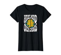 Beekeeper Introvert Hive Mind Over Crowds Maglietta con Stampa Grafica Economica, Donna, Nero, S