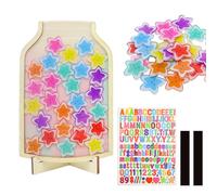 BEELUKY Barattolo di Ricompensa per Bambini Vaso Premio per Il Buon Comportamento Barattoli in Legno con 28 Stelle per Insegnanti in Casa e a Scuola