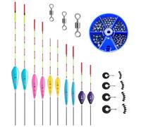 BEELUKY18 Pezzi Impostato Galleggiante Trota Galleggianti da Pesca Pesca Accessori Contiene 10 Bobber Pesca 3 Girelle a Forma di 8 per Anguille Pesci Grossi Trote Ideale per Laghi Fiumi Ruscelli