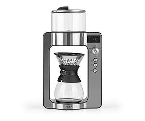Beem 03597 - Caffettiera Pour Over con filtro in vetro e bilancia Basic Selection, in acciaio INOX, con caraffa in vetro da 0,75 l, sistema di erogazione diretta, testina rotante