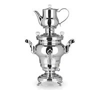 BEEM K 1300.220 SAMOWAR Odessa-3 l, Tea Maker Elettrico 1.800 W, Acciaio Inox, Contenitore per Acqua da 3 Litri, teiera da 1 litro, Adatta per Uso privato, alberghiero, gastronomico