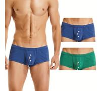 BEEMEN Low Rise - Boxer da uomo Mini Trunks Not-Stretch Designer traspirante con apertura, Confezione da 2 non elasticizzate, S