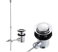 Beenle-Icey Piletta di scarico per lavabo con troppopieno, valvola di scarico cromata eccentrica, tappo per lavandino, 1 1/4 tappo di trazione per lavandino