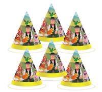 BeenSmile, CAPPELLI DA LA GRANJA DE ZENON, Cappelli di Cartone, Decorazione per Compleanno di Bambini, Cappelli per Festa di Compleanno, 6 pezzi.