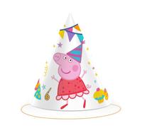 BeenSmile, CAPPELLI DA PEPPA PIG, Cappelli di Cartone, Decorazione per Compleanno di Bambini, Cappelli per Festa di Compleanno, 6 pezzi.