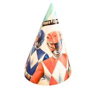 BeenSmile, CAPPELLI DA POWER RANGERS, Cappelli di Cartone, Decorazione per Compleanno di Bambini, Cappelli per Festa di Compleanno, 6 pezzi.