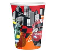 BeenSmile, HOT WHEELS BICCHIERI, Bicchieri per Bambini, Decorazione per Compleanno di Bambini, Articoli per Feste, 8 Unità, 250 Ml