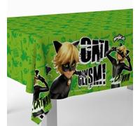 BeenSmile, Miraculous - Tovaglia per decorazione di compleanno, motivo: gatto nero, 1 pezzo, 120 x 180 cm, per feste per bambini, celebrazioni e compleanni,