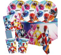 BeenSmile Set per feste Power Rangers, 37 pezzi, per 8 bambini