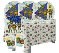 BeenSmile Set per feste Tartarughe Ninja con tovaglia per 8 bambini