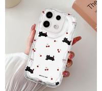 BEENTRYS Cover Ciliegia Fiocco per Xiaomi Redmi Note 13 Pro 4G/POCO M6 Pro 4G,Carina Ondulato Riccio Trasparente TPU Morbido Donne Ragazze Estetiche Antiurto Protettiva Custodia per Telefono-Gatto