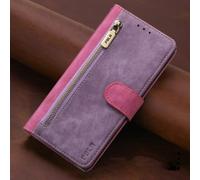 BEENTRYS Cover Portafoglio per OPPO A7 2018 / AX7 / A5S / A12 Cover a Libro,Pelle PU Slot Carte Tasca con Cerniera Supporto Protezione RFID Magnetica Protettiva Antiurto Custodia-Viola