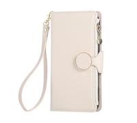 BEENTRYS Cover Portafoglio per Realme Narzo N53 / Note 50 4G,Flip Pelle PU Tasca con Cerniera Porta Carte Slot per Schede Supporto Magnetica Polso Antiurto Custodia a Libro-Albicocca