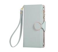 BEENTRYS Cover Portafoglio per Xiaomi Redmi A5 4G / Poco C71 4G 171,Flip Pelle PU Tasca con Cerniera Porta Carte Slot per Schede Supporto Magnetica Polso Antiurto Custodia a Libro-Ciano