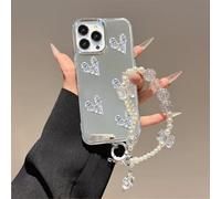 BEENTRYS Cover Specchio per Honor X60 GT Custodia,Fiocco e Cuore 3D Gitter Brillante Perle Donne Ragazze Morbida Sottile TPU Antiurto Protettiva Custodia con Cinturino-AX