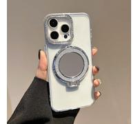 BEENTRYS Cover Specchio per OPPO A6 Pro / F31 5G,Trasparente Glitter Brillante Anello Supporto Strass Morbida in TPU Fotocamera Antiurto Protettiva Custodiaper Donna Ragazza-clear