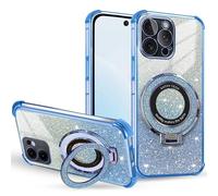 BEENTRYS Glitter Cover per OPPO A11X / A9 2020 Custodia,Magnetica Supporto Brillantini Galvanici Trasparente TPU Silicone Sottile Donne Ragazze Antiurto Protettiva Custodia-Blu