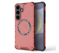 BEENTRYS Magnetico Cover per Xiaomi POCO F6 Pro/Redmi K70 / K70 Pro Custodia,Compatibile con MagSafe Trasparente Bumper Honeycomb PC+TPU Ultra Sottile Antigraffio Antiurto Protettiva Custodia-Rosso
