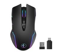 BEEOFICEPENG 1 Set Mouse ergonomico Jiggler Mouse Mover LED ricaricabile silenzioso mouse ottico USB