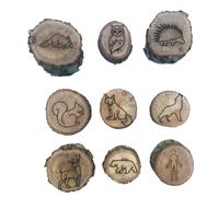 BEEOFICEPENG 9 stampi per timbri con tracce di animali, impronte di animali, incisione off, giocattolo per bambini, fondo fangoso, campo di neve, stampa a gradini, giungla