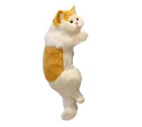 BEEOFICEPENG Artigianato, Simulazione, Animale domestico, Decorazioni per la casa, Artigianato, Creativo, Regalo, Gatti Tv, Gatti Appesi, Giallo-Bianco, 15 x 13 x 31 cm