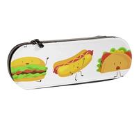 BEEOFICEPENG Astuccio, cartone animato con cena con cibo delizioso, astuccio in pelle, astuccio per penne, scuola per ufficio, portagioielli, porta pennelli per trucco