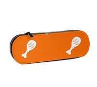 BEEOFICEPENG Astuccio, cibo delizioso e invitante, coscia di pollo, astuccio in pelle, astuccio per penne, scuola per ufficio, portagioie, porta pennelli per trucco.