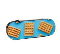 BEEOFICEPENG Astuccio, delizioso cartone animato dessert cibo waffle, astuccio in pelle borsa per penne scuola per ufficio, portagioie portapennelli per trucco