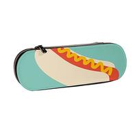 BEEOFICEPENG Astuccio, delizioso hot dog americano fast food, astuccio in pelle, astuccio per penne, scuola per ufficio, portagioie, porta pennelli per trucco.