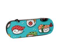 BEEOFICEPENG Astuccio, delizioso sushi giapponese simpatico cartone animato, astuccio in pelle, astuccio per penne, scuola per ufficio, portagioie, porta pennelli per trucco