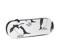 BEEOFICEPENG Astuccio, famiglia Cuteguin animale invernale, astuccio in pelle, astuccio per penne, scuola per ufficio, portagioielli, porta pennelli per trucco