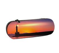 BEEOFICEPENG Astuccio, faro sul mare sotto il cielo, astuccio in pelle, astuccio per penne, scuola per ufficio, portagioielli, porta pennelli per trucco.