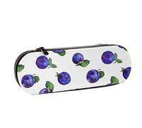 BEEOFICEPENG Astuccio, frutta secca per snack prugna blu, astuccio in pelle, astuccio per penne, scuola per ufficio, portagioielli, porta pennelli per trucco