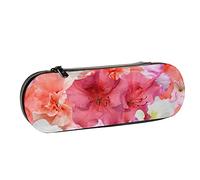 BEEOFICEPENG Astuccio, grandi fiori di peonie, astuccio in pelle, borsa per penne, ufficio, scuola, portagioielli, porta pennelli per trucco.