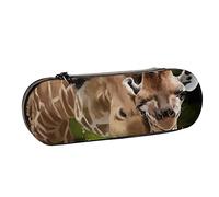 BEEOFICEPENG Astuccio, illustrazione ad acquerello del cucciolo di mamma giraffe, astuccio in pelle, borsa per penne, ufficio, scuola, portagioielli, portapennelli per trucco