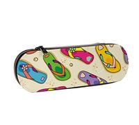 BEEOFICEPENG Astuccio, infradito colorato estivo, astuccio in pelle, astuccio per penne, scuola per ufficio, portagioielli, porta pennelli per trucco.