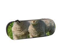 BEEOFICEPENG Astuccio, simpatico animaletto di agnello, astuccio in pelle, astuccio per penne, scuola per ufficio, portagioielli, porta pennelli per trucco