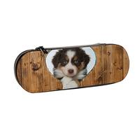 BEEOFICEPENG Astuccio, simpatico chihuahua che guarda dentro un buco, astuccio in pelle, borsa per penne, scuola per ufficio, portagioielli, porta pennelli per trucco.