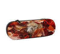BEEOFICEPENG Astuccio, simpatico e divertente piccolo riccio giovane, astuccio in pelle, astuccio per penne, scuola per ufficio, portagioie, porta pennelli per trucco.