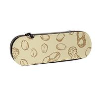 BEEOFICEPENG Astuccio, snack casual alla moda, frutta secca, arachidi, astuccio in pelle, astuccio per penne, scuola per ufficio, portagioie, porta pennelli per trucco.