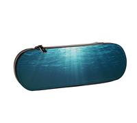 BEEOFICEPENG Astuccio, superficie dell'oceano blu scuro vista sott'acqua, astuccio in pelle, borsa per penne, ufficio, scuola, portagioielli, porta pennelli per trucco.