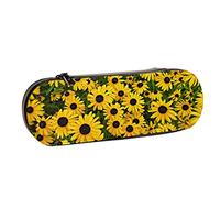 BEEOFICEPENG Astuccio, Susan dagli occhi neri Fiore Margherita gialla Giardino estivo, Astuccio in pelle Astuccio per penne Ufficio Scuola, Portagioielli Porta pennelli per trucco