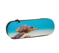 BEEOFICEPENG Astuccio, Tartaruga marina verde hawaiana sotto l'oceano, Astuccio in pelle Astuccio per penne Ufficio Scuola, Portagioielli Porta pennelli per trucco